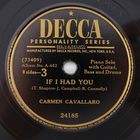 Carmen Cavallaro – Dancing In The Dark - 4x 10" 78 rpm Record Book Set P-169 - Picture 13 of 16